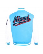 Script Tail Miami Marlins Classic Rib Varsity Jacket