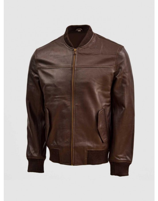 Sheep Leather Black  Bomber Jacket