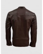 Sheep Leather Brown Biker Jacket