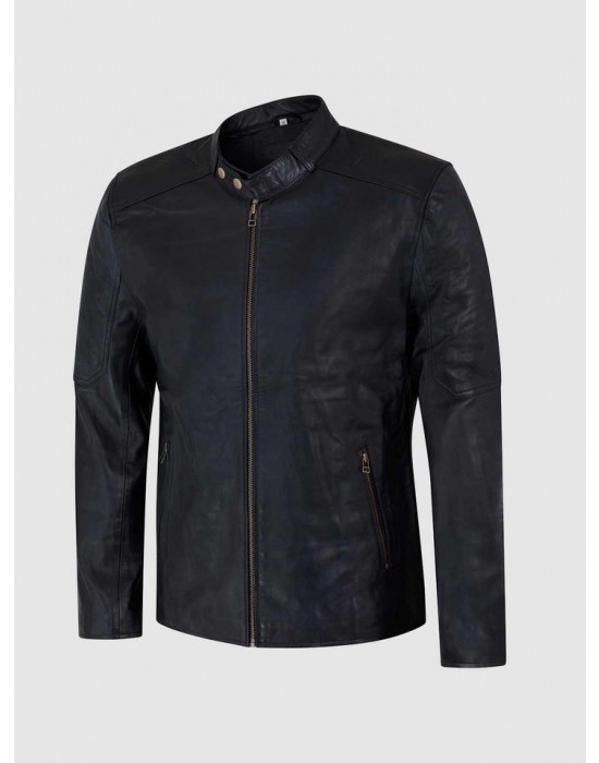 Sheep Leather Cafe Racer Jacket