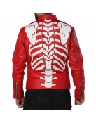 Skeleton Leather Red Jacket