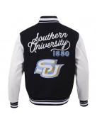 Southern University Jaguars Black and White Varsity Jacket