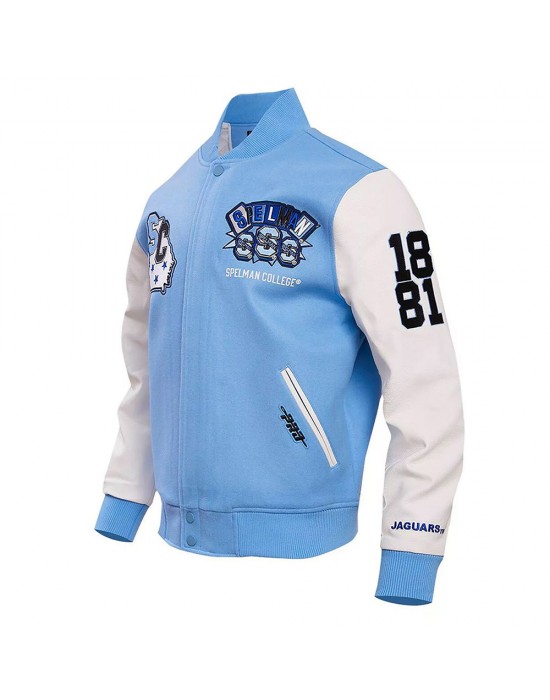 Spelman College Jaguars Blue Wool Varsity Jacket