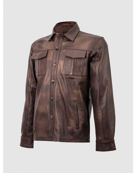 Summer Jacket - Brown Leather Shirt