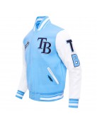 Tampa Bay Rays Script Light Blue Varsity Jacket