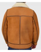 Tejan Men’s Brown B-3 Bomber Leather Jacket