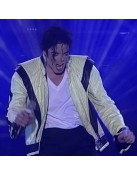 Thriller Michael Jackson White Leather Jacket