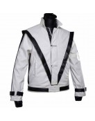 Thriller Michael Jackson White Leather Jacket