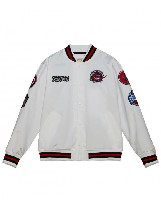 Toronto Raptors City Collection White Varsity Satin Jacket