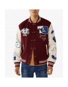 True Religion Spliced Black Varsity Jacketneteen Jacket