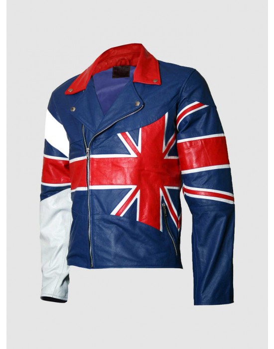 Union Jack Flag Men's Biker Leather Jacket