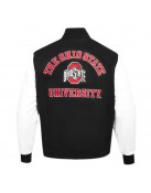 Varsity Ohio State University Classic Rib Wool Black and White  Jacket