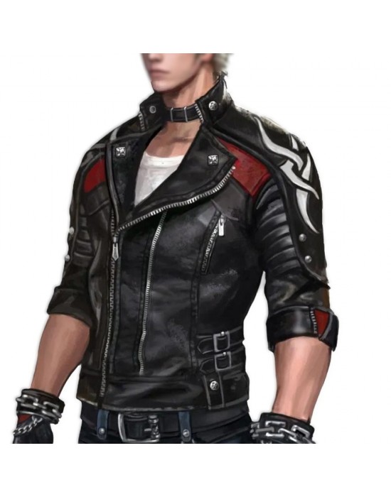 Vergil Anime DMC Motorcycle Black Leather Jacket