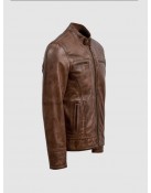 Waxed Brown Leather Jacket