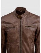 Waxed Brown Leather Jacket