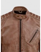 Waxed Distressed Leather Jacket